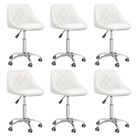 Swivel dining chairs 6 pcs white synthetic leather by vidaXL, dining chairs - Ref: Foro24-3088675, Price: 373,44 €, Discount: %