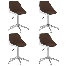 Swivel dining chair 4 pcs brown white synthetic leather by vidaXL, dining chairs - Ref: Foro24-3088887, Price: 197,99 €, Disc...