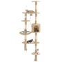 Rascador de gatos de pared con poste de sisal 194 cm beige de vidaXL, Mobiliario para gatos - Ref: Foro24-170588, Precio: 116...