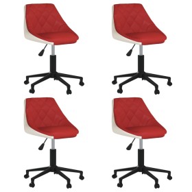 Swivel dining chair 4 pcs white wine red synthetic leather by vidaXL, dining chairs - Ref: Foro24-3088983, Price: 191,41 €, D...