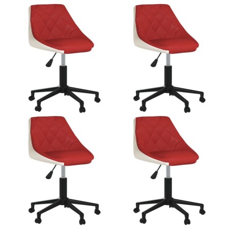 Swivel dining chair 4 pcs white wine red synthetic leather by vidaXL, dining chairs - Ref: Foro24-3088983, Price: 191,99 €, D...