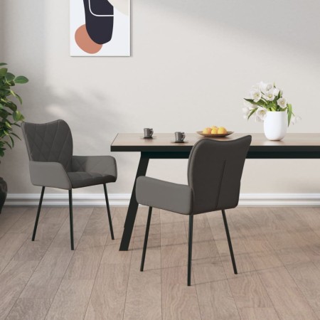 Dining chairs 2 units dark gray fabric by vidaXL, dining chairs - Ref: Foro24-344832, Price: 126,87 €, Discount: %