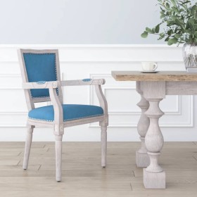 Silla de comedor terciopelo azul de vidaXL, Sillas de comedor - Ref: Foro24-344496, Precio: 129,22 €, Descuento: %