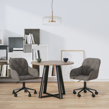 Swivel dining chairs 2 units dark gray velvet by vidaXL, dining chairs - Ref: Foro24-3103422, Price: 180,77 €, Discount: %