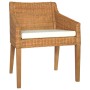 Dining chair with light brown natural rattan cushion by vidaXL, dining chairs - Ref: Foro24-325492, Price: 107,19 €, Discount: %