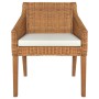 Dining chair with light brown natural rattan cushion by vidaXL, dining chairs - Ref: Foro24-325492, Price: 107,19 €, Discount: %