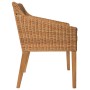 Silla de comedor con cojín ratán natural marrón claro de vidaXL, Sillas de comedor - Ref: Foro24-325492, Precio: 107,19 €, De...