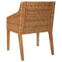 Dining chair with light brown natural rattan cushion by vidaXL, dining chairs - Ref: Foro24-325492, Price: 107,19 €, Discount: %