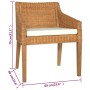 Silla de comedor con cojín ratán natural marrón claro de vidaXL, Sillas de comedor - Ref: Foro24-325492, Precio: 107,19 €, De...