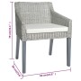 Dining chairs with cushions 2 units gray natural rattan by vidaXL, dining chairs - Ref: Foro24-325494, Price: 180,65 €, Disco...