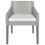 Dining chair with gray natural rattan cushion by vidaXL, dining chairs - Ref: Foro24-325491, Price: 110,94 €, Discount: %