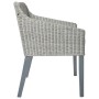 Silla de comedor con cojín ratán natural gris de vidaXL, Sillas de comedor - Ref: Foro24-325491, Precio: 110,94 €, Descuento: %