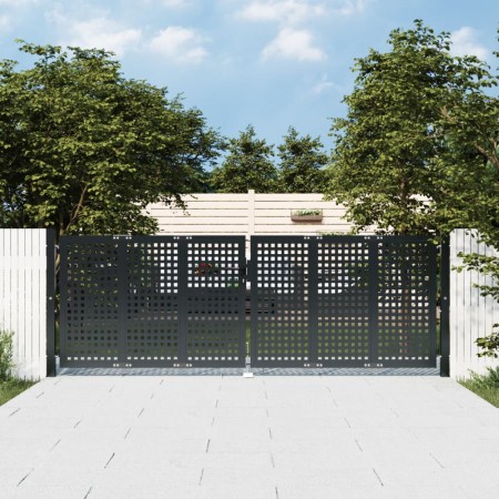 Anthracite gray steel garden gate 300x125 cm by vidaXL, garden gates - Ref: Foro24-154565, Price: 392,32 €, Discount: %