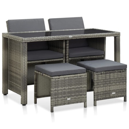 5-piece garden dining set and gray synthetic rattan cushions by vidaXL, Garden sets - Ref: Foro24-46535, Price: 419,85 €, Dis...