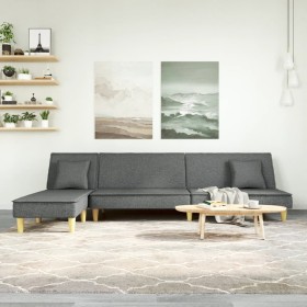 L-förmiges Schlafsofa aus dunkelgrauem Stoff, 255 x 140 x 70 cm von vidaXL, Sofas - Ref: Foro24-3157248, Preis: 357,99 €, Rab...