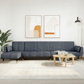 L-förmiges Schlafsofa aus dunkelgrauem Samt, 275 x 140 x 70 cm von vidaXL, Sofas - Ref: Foro24-3157207, Preis: 493,56 €, Raba...