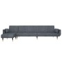 L-förmiges Schlafsofa aus dunkelgrauem Samt, 275 x 140 x 70 cm von vidaXL, Sofas - Ref: Foro24-3157207, Preis: 493,56 €, Raba...