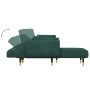 L-förmiges Schlafsofa aus dunkelgrünem Samt, 275 x 140 x 70 cm von vidaXL, Sofas - Ref: Foro24-3157208, Preis: 446,55 €, Raba...