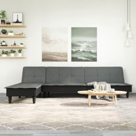 L-förmiges Schlafsofa aus dunkelgrauem Stoff, 255 x 140 x 70 cm von vidaXL, Sofas - Ref: Foro24-3157257, Preis: 350,17 €, Rab...