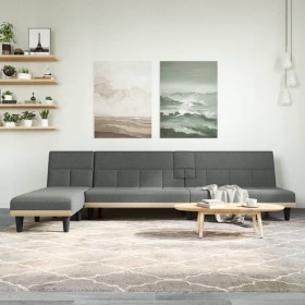 L-förmiges Schlafsofa aus dunkelgrauem Stoff, 255 x 140 x 70 cm von vidaXL, Sofas - Ref: Foro24-3157227, Preis: 399,99 €, Rab...