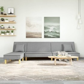 L-förmiges Schlafsofa aus hellgrauem Stoff, 255 x 140 x 70 cm von vidaXL, Sofas - Ref: Foro24-3157247, Preis: 362,99 €, Rabat...