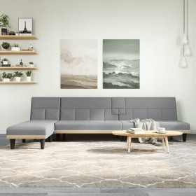 L-shaped light gray fabric sofa bed 255x140x70 cm by vidaXL, Sofas - Ref: Foro24-3157226, Price: 372,99 €, Discount: %