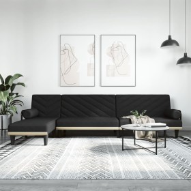 L-förmiges Schlafsofa aus schwarzem Stoff, 260 x 140 x 70 cm von vidaXL, Sofas - Ref: Foro24-3157271, Preis: 370,99 €, Rabatt: %