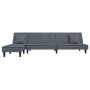 L-förmiges Schlafsofa aus dunkelgrauem Samt, 255 x 140 x 70 cm von vidaXL, Sofas - Ref: Foro24-3157252, Preis: 367,15 €, Raba...