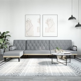 L-förmiges Schlafsofa hellgrauer Stoff 260x140x70 cm von vidaXL, Sofas - Ref: Foro24-3157272, Preis: 379,99 €, Rabatt: %