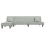 L-förmiges Schlafsofa hellgrauer Samt 255x140x70 cm von vidaXL, Sofas - Ref: Foro24-3157251, Preis: 354,12 €, Rabatt: %