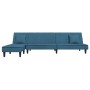 L-förmiges Schlafsofa aus blauem Samt, 255 x 140 x 70 cm von vidaXL, Sofas - Ref: Foro24-3157250, Preis: 344,17 €, Rabatt: %