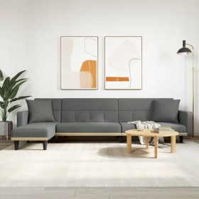 L-förmiges Schlafsofa aus dunkelgrauem Stoff, 275 x 140 x 70 cm von vidaXL, Sofas - Ref: Foro24-3157233, Preis: 403,99 €, Rab...