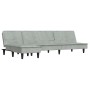 L-förmiges Schlafsofa aus hellgrauem Samt, 255 x 140 x 70 cm von vidaXL, Sofas - Ref: Foro24-3157260, Preis: 379,36 €, Rabatt: %