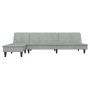 L-förmiges Schlafsofa aus hellgrauem Samt, 255 x 140 x 70 cm von vidaXL, Sofas - Ref: Foro24-3157260, Preis: 379,36 €, Rabatt: %