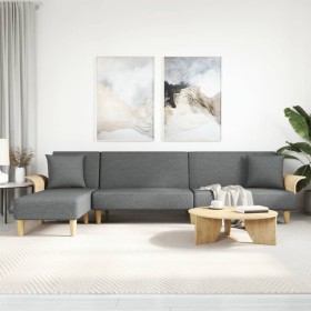 L-förmiges Schlafsofa aus dunkelgrauem Stoff, 279 x 140 x 70 cm von vidaXL, Sofas - Ref: Foro24-3157212, Preis: 403,99 €, Rab...