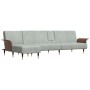 L-förmiges Schlafsofa aus hellgrauem Samt, 279 x 140 x 70 cm von vidaXL, Sofas - Ref: Foro24-3157215, Preis: 432,93 €, Rabatt: %