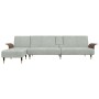 L-förmiges Schlafsofa aus hellgrauem Samt, 279 x 140 x 70 cm von vidaXL, Sofas - Ref: Foro24-3157215, Preis: 432,93 €, Rabatt: %