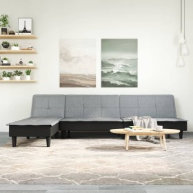 L-förmiges Schlafsofa aus hellgrauem Stoff, 255 x 140 x 70 cm von vidaXL, Sofas - Ref: Foro24-3157256, Preis: 349,99 €, Rabat...