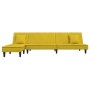 Sofá cama en forma de L terciopelo amarillo 255x140x70 cm de vidaXL, Sofás - Ref: Foro24-3157255, Precio: 344,43 €, Descuento: %