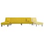 Sofá cama en forma de L terciopelo amarillo 255x140x70 cm de vidaXL, Sofás - Ref: Foro24-3157255, Precio: 344,43 €, Descuento: %