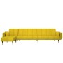 L-shaped sofa bed yellow velvet 275x140x70 cm by vidaXL, Sofas - Ref: Foro24-3157210, Price: 418,59 €, Discount: %