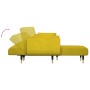 L-shaped sofa bed yellow velvet 275x140x70 cm by vidaXL, Sofas - Ref: Foro24-3157210, Price: 418,59 €, Discount: %