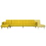 L-shaped sofa bed yellow velvet 275x140x70 cm by vidaXL, Sofas - Ref: Foro24-3157210, Price: 418,59 €, Discount: %