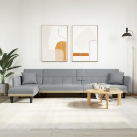 L-förmiges Schlafsofa aus hellgrauem Stoff, 275 x 140 x 70 cm von vidaXL, Sofas - Ref: Foro24-3157229, Preis: 422,99 €, Rabat...