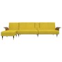 L-shaped sofa bed yellow velvet 279x140x70 cm by vidaXL, Sofas - Ref: Foro24-3157219, Price: 459,95 €, Discount: %