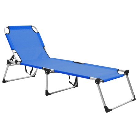 Extra high senior folding aluminum blue lounger by vidaXL, Loungers - Ref: Foro24-47912, Price: 146,99 €, Discount: %