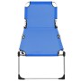 Extra high senior folding aluminum blue lounger by vidaXL, Loungers - Ref: Foro24-47912, Price: 146,99 €, Discount: %