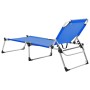 Extra high senior folding aluminum blue lounger by vidaXL, Loungers - Ref: Foro24-47912, Price: 146,99 €, Discount: %