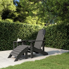 Silla de jardín Adirondack con reposapiés HDPE antracita de vidaXL, Sillas de jardín - Ref: Foro24-318646, Precio: 152,99 €, ...