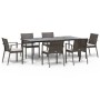 Garden dining set, 7 pieces with synthetic rattan and steel cushions. by vidaXL, Garden sets - Ref: Foro24-3186981, Price: 59...